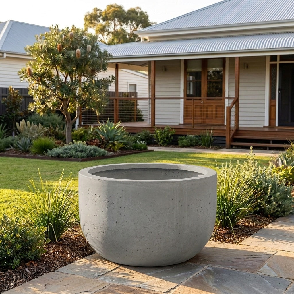 StoneLite Chopped Tub Tree Planter - Various sizes available - Concrete