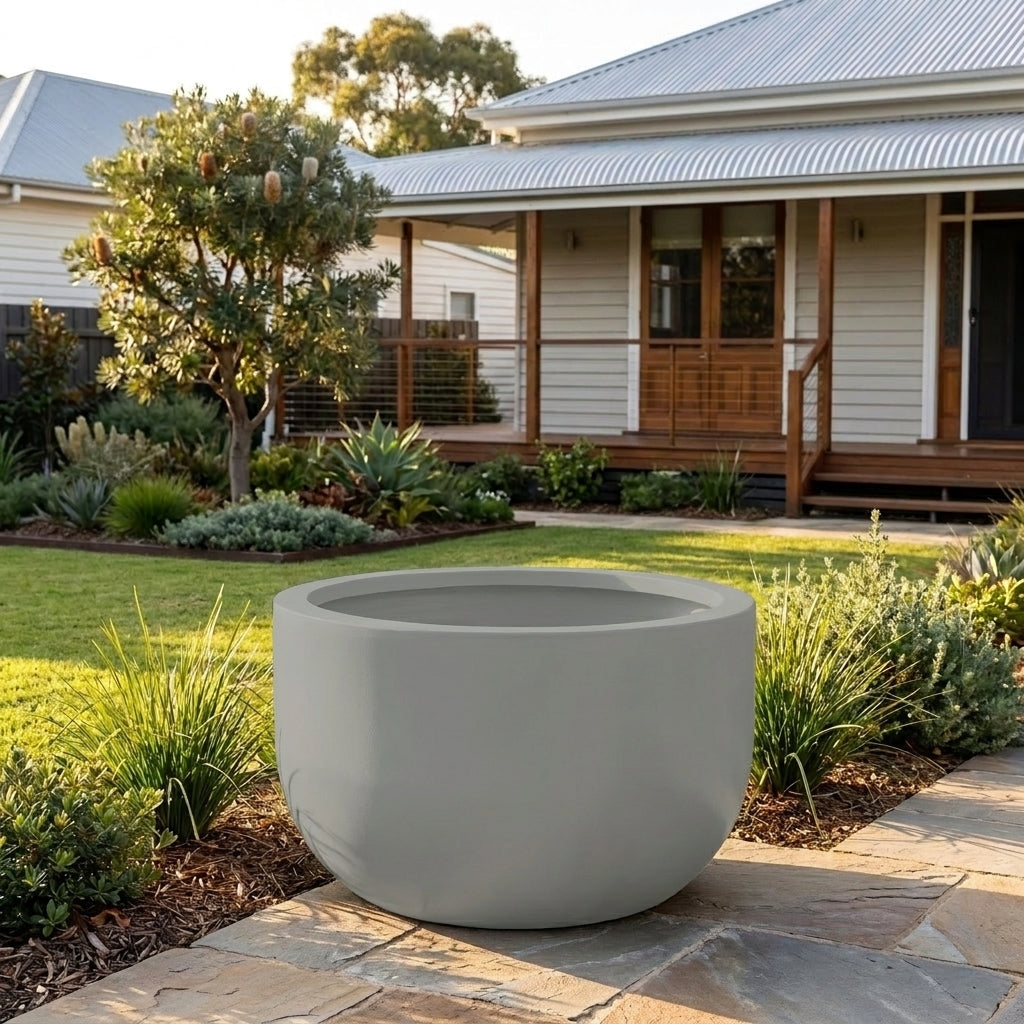 StoneLite Chopped Tub Tree Planter - Various sizes available - Neutral Grey