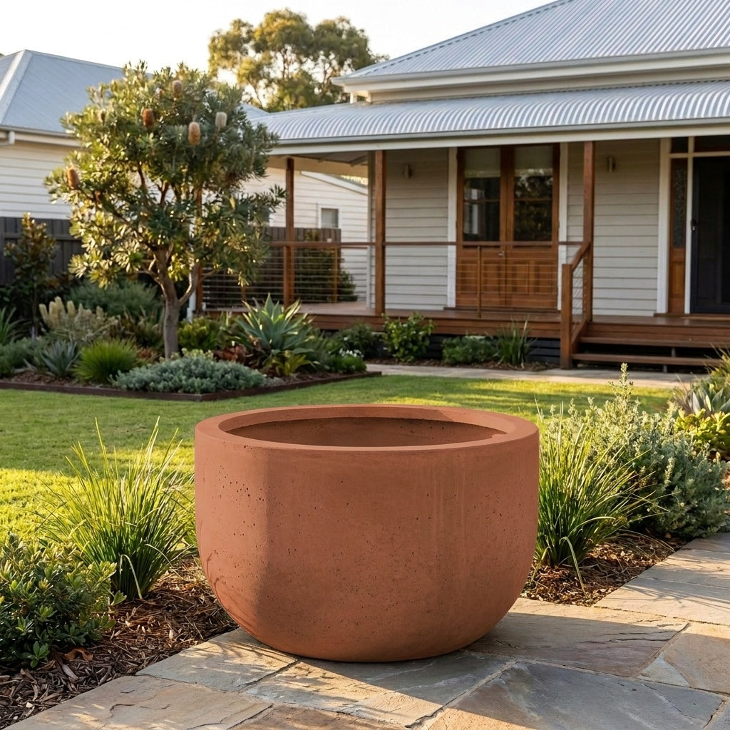 StoneLite Chopped Tub Tree Planter - Various sizes available - Terracotta