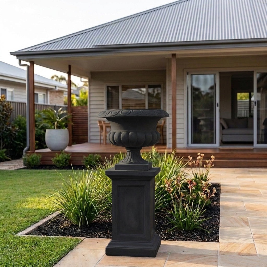 StoneLite Classic Urn Pedestal - 34 x 34 x 51cm - Night Sky