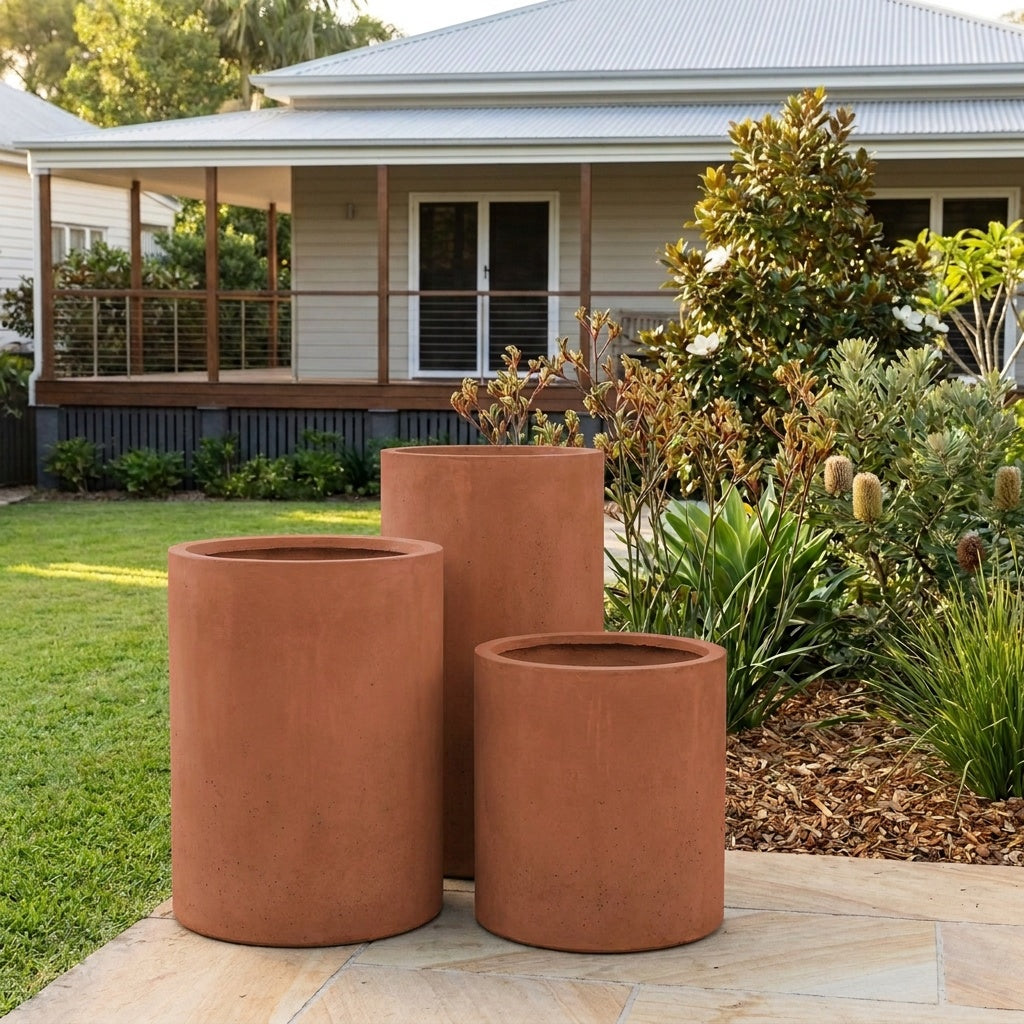 StoneLite Cylinder Cluster 56W - Various sizes available - Terracotta