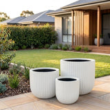 StoneLite Fluted Tubs - Various sizes available - White on White