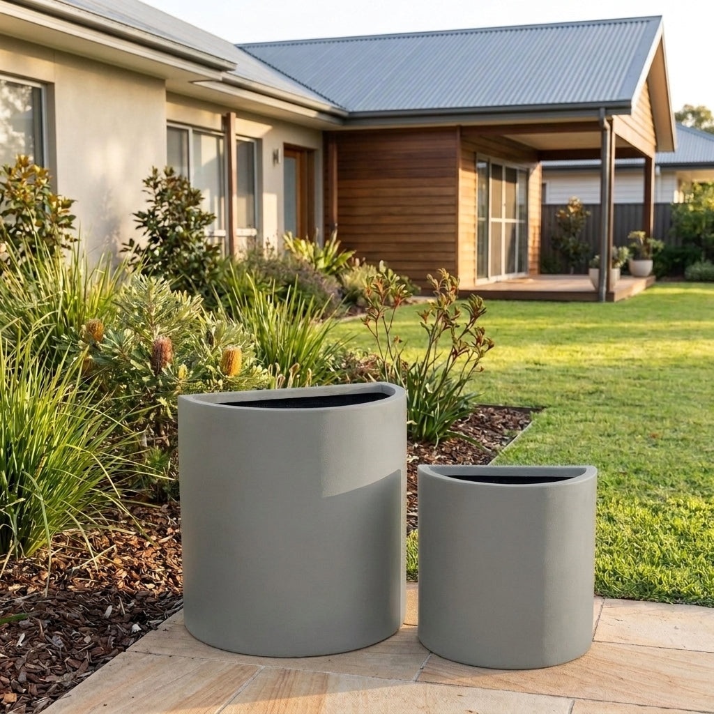 StoneLite Half Cylinders - Various sizes available - Neutral Grey