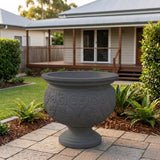 StoneLite Ornate Urn - 57 x 54cm - Charcoal