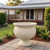 StoneLite Ornate Urn - 57 x 54cm - Paperbark Half
