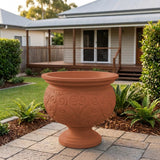 StoneLite Ornate Urn - 57 x 54cm - Terracotta
