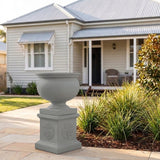 StoneLite Ornate Urn Pedestal - 45 x 45 x 45cm - Concrete