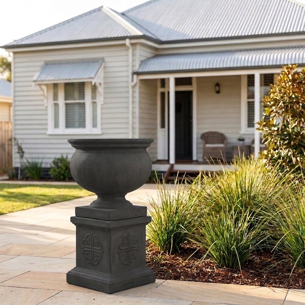 StoneLite Ornate Urn Pedestal - 45 x 45 x 45cm - Monument