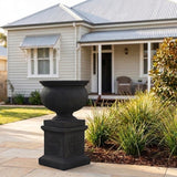 StoneLite Ornate Urn Pedestal - 45 x 45 x 45cm - Night Sky