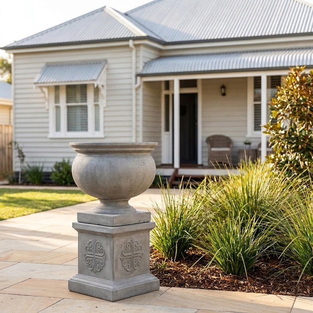 StoneLite Ornate Urn Pedestal - 45 x 45 x 45cm