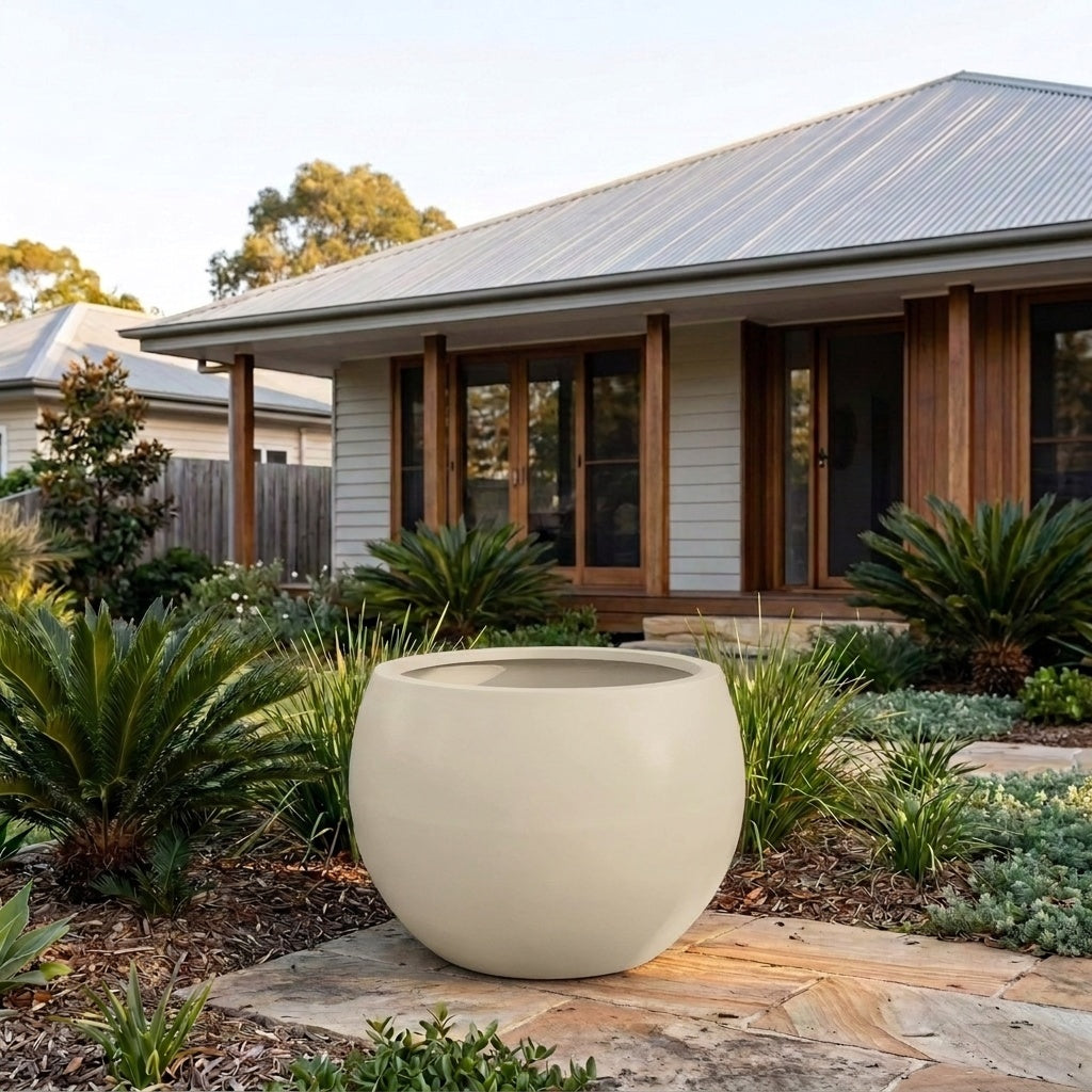 Terrazzo Ball Planter - Various sizes available - Paperbark Half