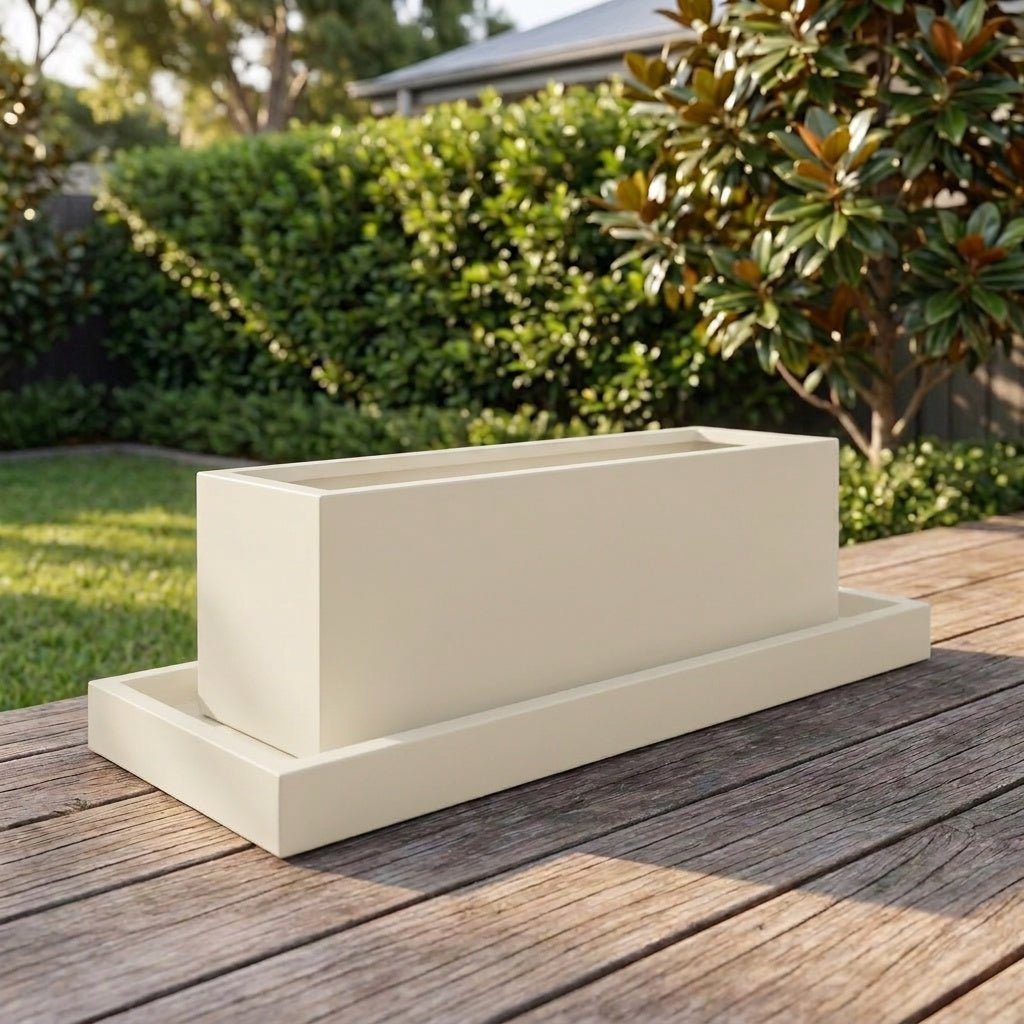 Terrazzo Divider Trough Saucer - Various sizes available - Paperbark Half