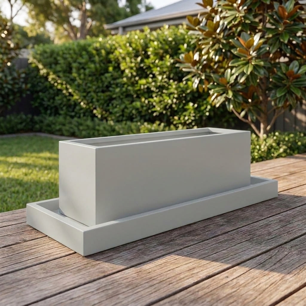 Terrazzo Divider Trough Saucer - Various sizes available - Shale Grey
