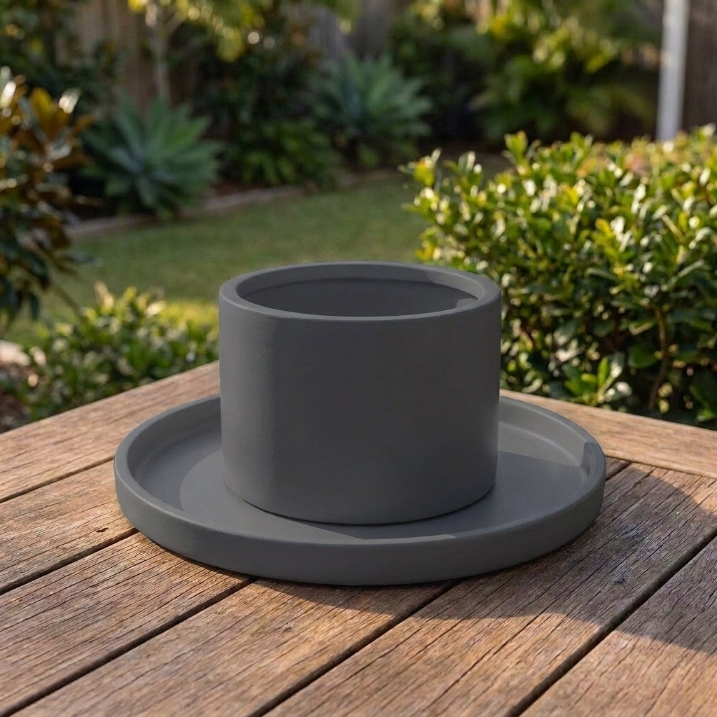 Terrazzo Round Saucer - Various sizes available - Charcoal