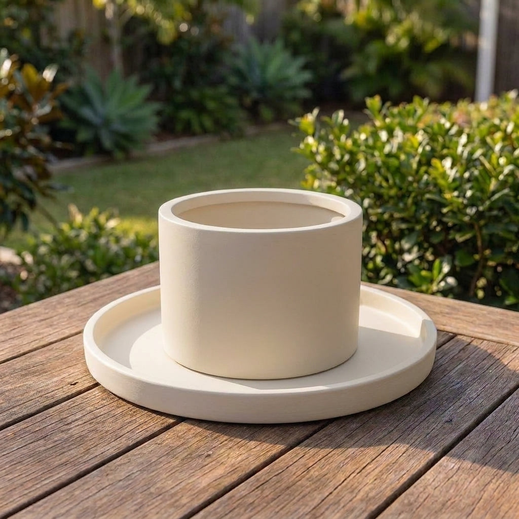 Terrazzo Round Saucer - Various sizes available - Paperbark Half