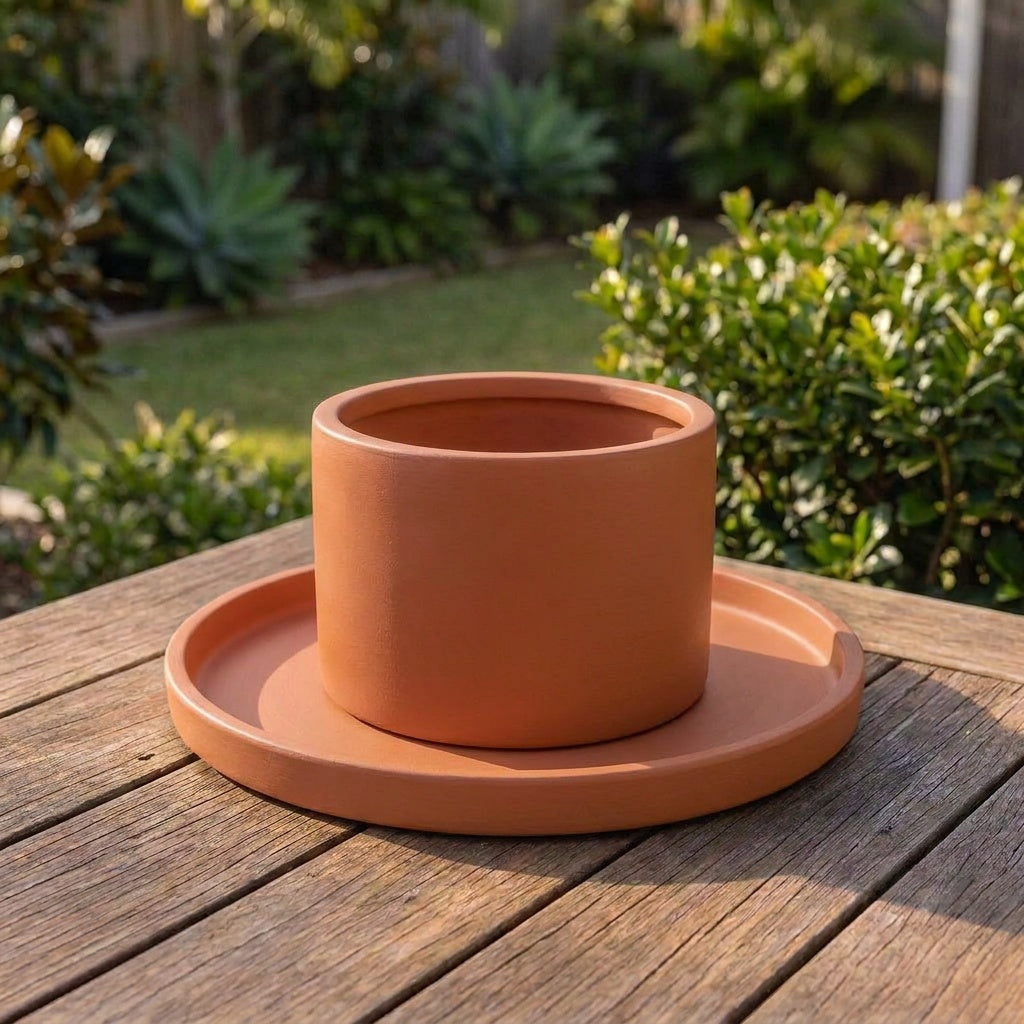 Terrazzo Round Saucer - Various sizes available - Terracotta