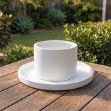 Terrazzo Round Saucer - Various sizes available - White on White