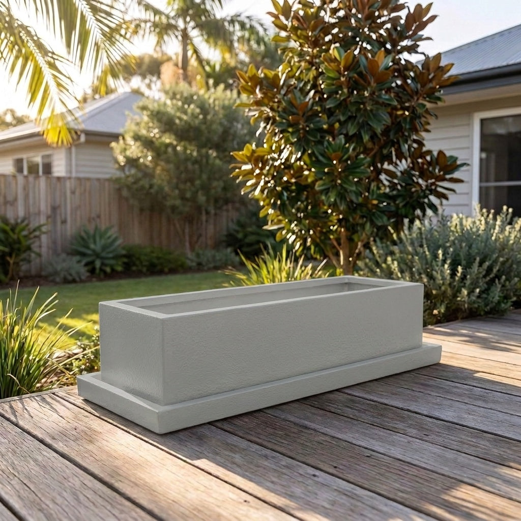 Terrazzo Trough Saucer - Various sizes available - Neutral Grey