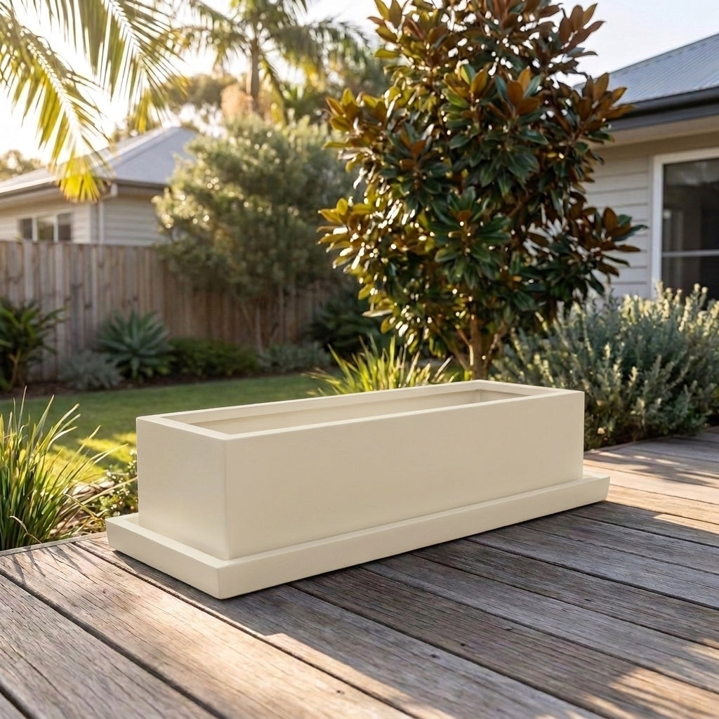 Terrazzo Trough Saucer - Various sizes available - Paperbark Half
