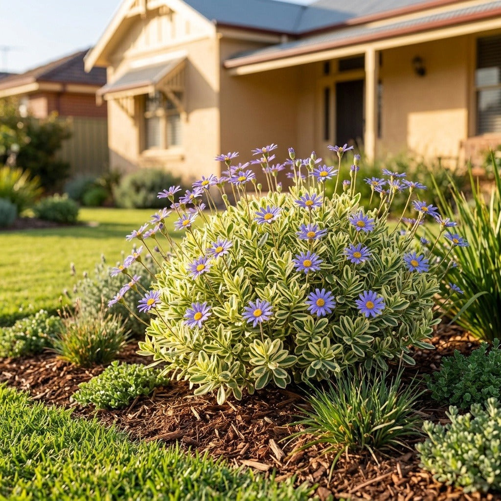 Variegated Blue Daisy Bush