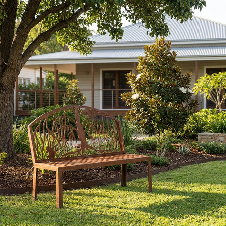 Willow Tree Rust Patina Park Seat
